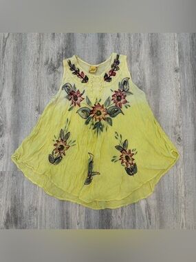California‎ Woman Embroidered Boho Tunic Top Free Size